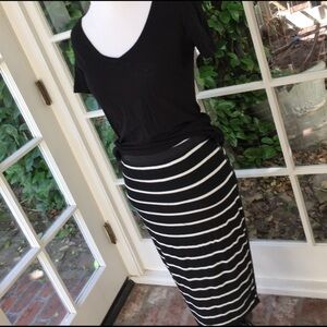Black & white striped skirt